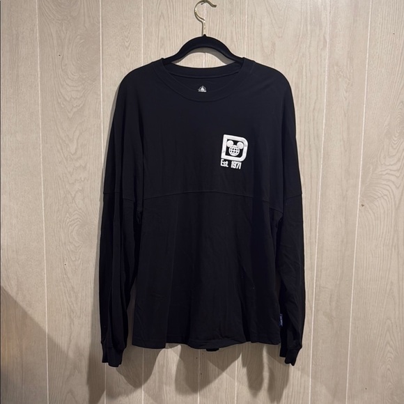 Disney Black Long Sleeve Tee with Classic Crew Neck - Picture 1 of 7